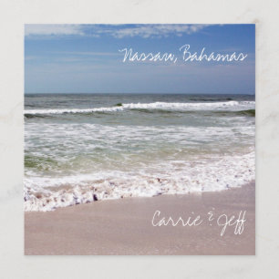 Waves Crash on the Sandy Beach Invitation