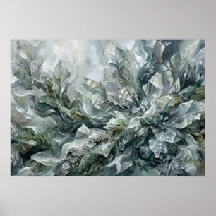 Waves crashing against a shore of diamonds" poster