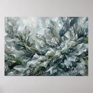 Waves crashing against a shore of diamonds" poster