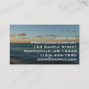 Waves Crashing at Sunset Beach Landscape Business Card