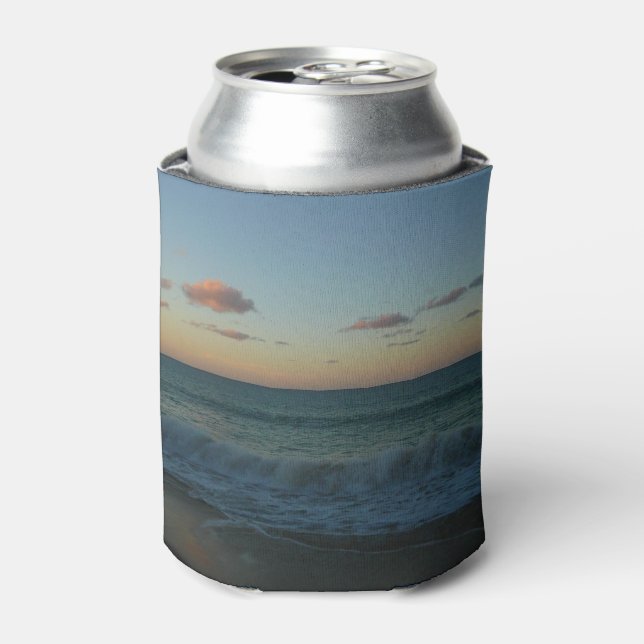 Waves Crashing at Sunset Beach Landscape Can Cooler (Can Front)