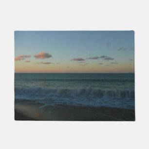 Waves Crashing at Sunset Beach Landscape Doormat