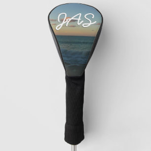 Waves Crashing at Sunset Beach Landscape Golf Head Cover