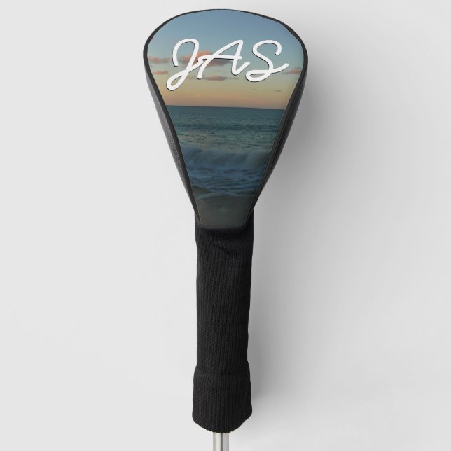 Waves Crashing at Sunset Beach Landscape Golf Head Cover (Front)