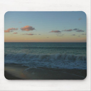 Waves Crashing at Sunset Beach Landscape Mouse Mat