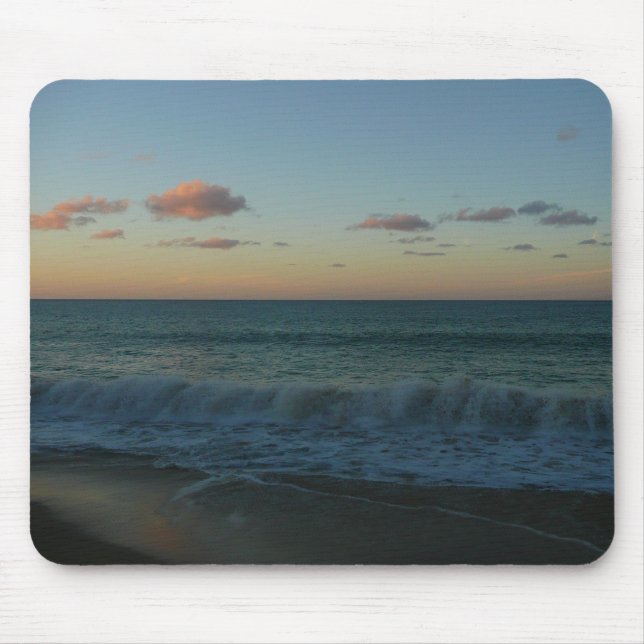 Waves Crashing at Sunset Beach Landscape Mouse Mat (Front)