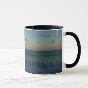 Waves Crashing at Sunset Beach Landscape Mug