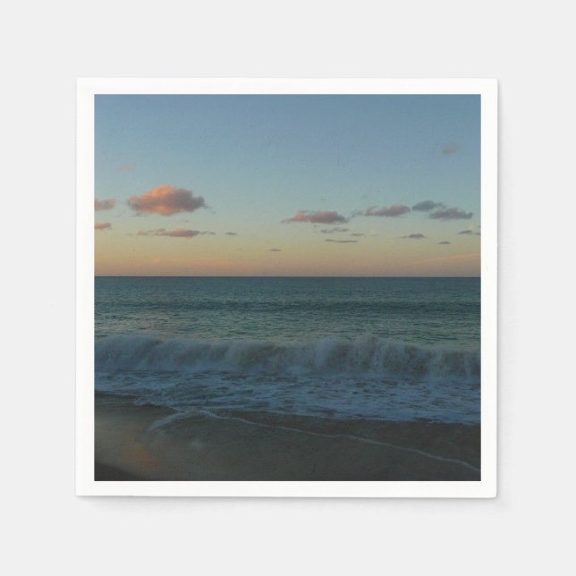 Waves Crashing at Sunset Beach Landscape Napkin (Front)