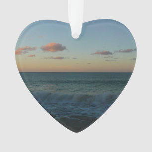 Waves Crashing at Sunset Beach Landscape Ornament