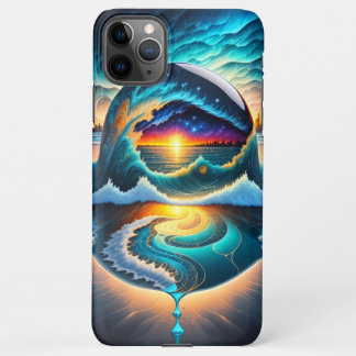 Waves crashing city lights stars night boston iPhone 11Pro max case