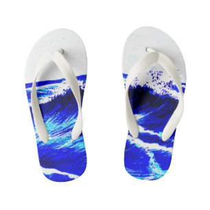 waves crashing kid's flip flops