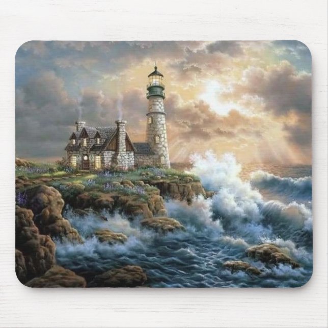 Waves Crashing on the Shore Fine Art Mouse Mat (Front)