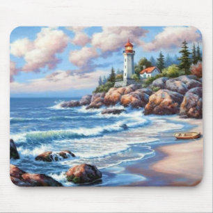 Waves Crashing on the Shore Fine Art Mouse Mat
