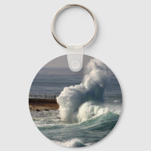Waves Crashing Seals La Jolla Key Ring