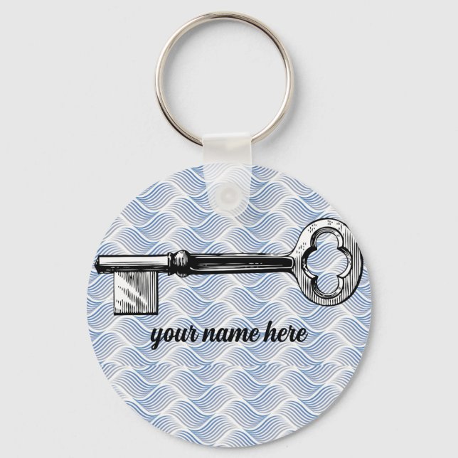 Waves Customizable Keychain (Front)