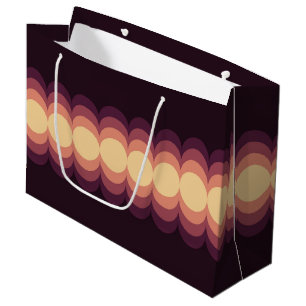 Waves design in beige, pink and purple large gift bag
