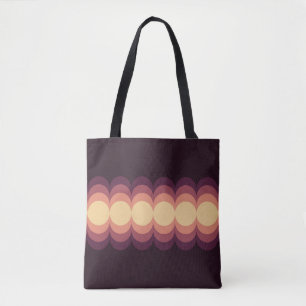 Waves design in beige, pink and purple tote bag
