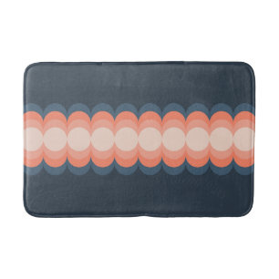 Waves design in shades of blue and pink bath mat
