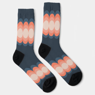 Waves design in shades of blue and pink socks