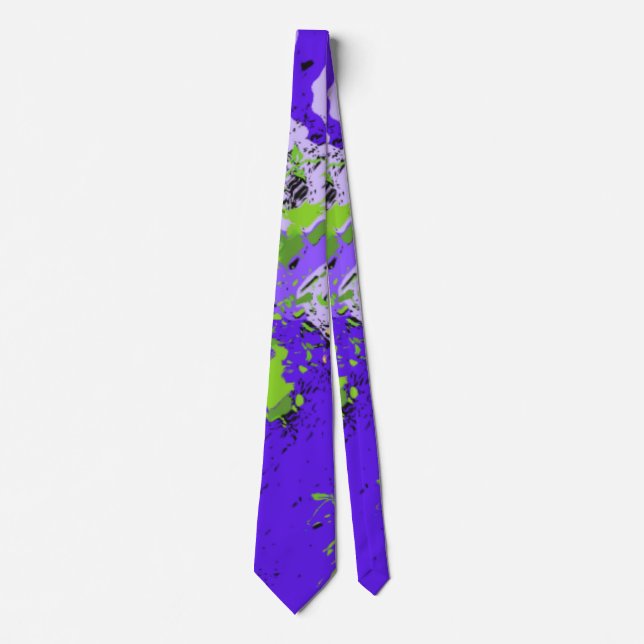 Waves Fluid Art Vibrant Swirl Design Tie (Front)