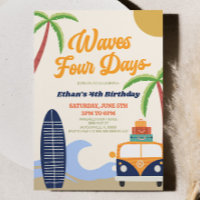 Waves Four Days Beach Surf 4th Birthday Party