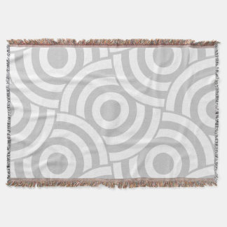 Waves Grey and White Pattern Throw Blanket