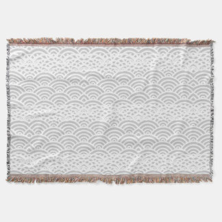 Waves Grey and White Pattern Throw Blanket