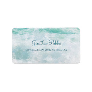 Waves Handwritten Script Text Elegant Modern Label