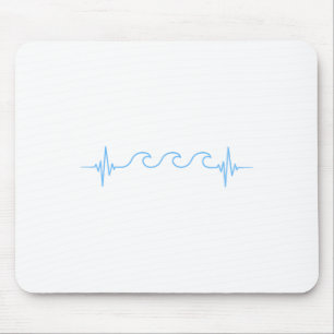 Waves Heartbeat Surfer Summer Waves Surfboard Surf Mouse Mat