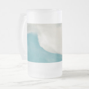 waves in all ways frosted glass beer mug