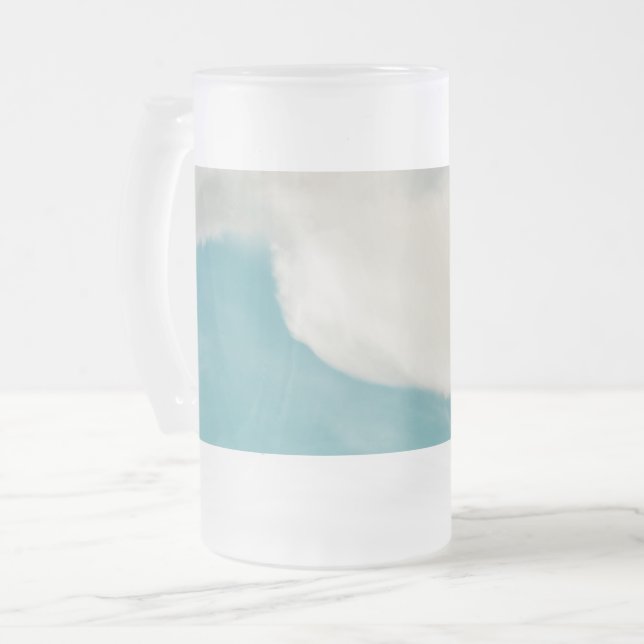 waves in all ways frosted glass beer mug (Front Left)