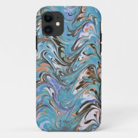Waves In Blue Acrylic Pour Abstract Art