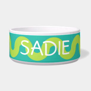 Waves in Green on Blue Personalised