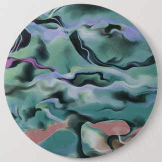 Waves In Harmony Acrylic Pour Abstract Art  6 Cm Round Badge