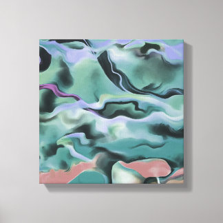 Waves In Harmony Acrylic Pour Abstract Art  Canvas Print