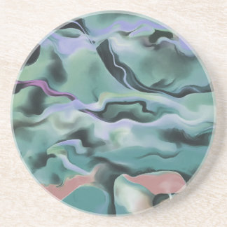 Waves In Harmony Acrylic Pour Abstract Art Coaster