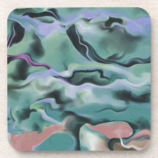 Waves In Harmony Acrylic Pour Abstract Art Coaster