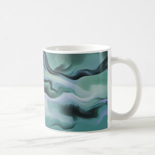 Waves In Harmony Acrylic Pour Abstract Art  Coffee Mug
