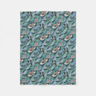 Waves In Harmony Acrylic Pour Abstract Art Fleece Blanket