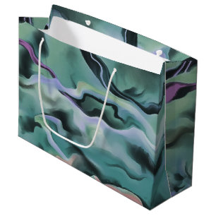 Waves In Harmony Acrylic Pour Abstract Art  Large Gift Bag
