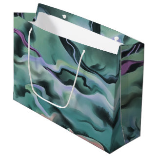Waves In Harmony Acrylic Pour Abstract Art  Large Gift Bag