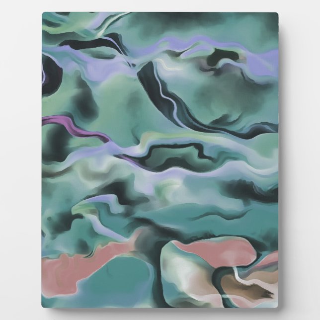 Waves In Harmony Acrylic Pour Abstract Art  Plaque (Front)