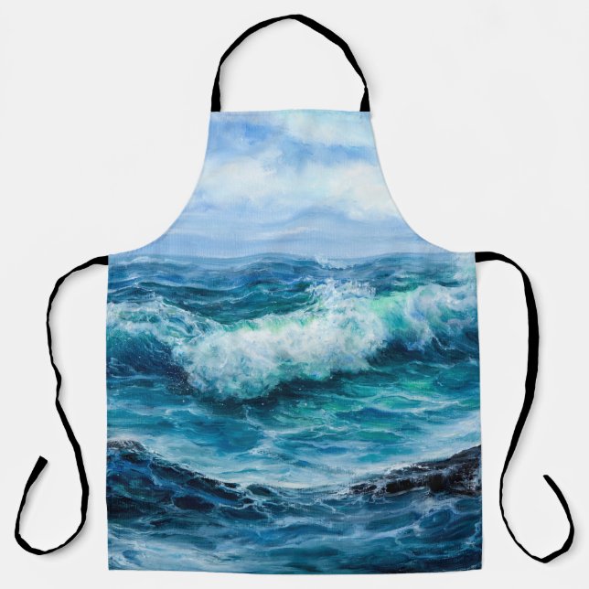 Waves in ocean. Modern Impressionism, modernism, m Apron (Front)