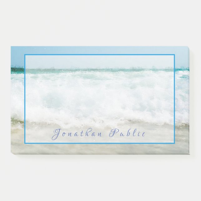 Waves In Oil Elegant Handwritten Name Template Post-it Notes (Front)