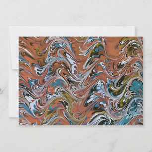 Waves In Red and Blue Acrylic Pour Abstract Art