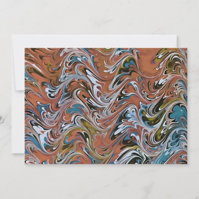 Waves In Red and Blue Acrylic Pour Abstract Art (Front)