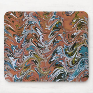 Waves In Red and Blue Acrylic Pour Abstract Art Mouse Mat