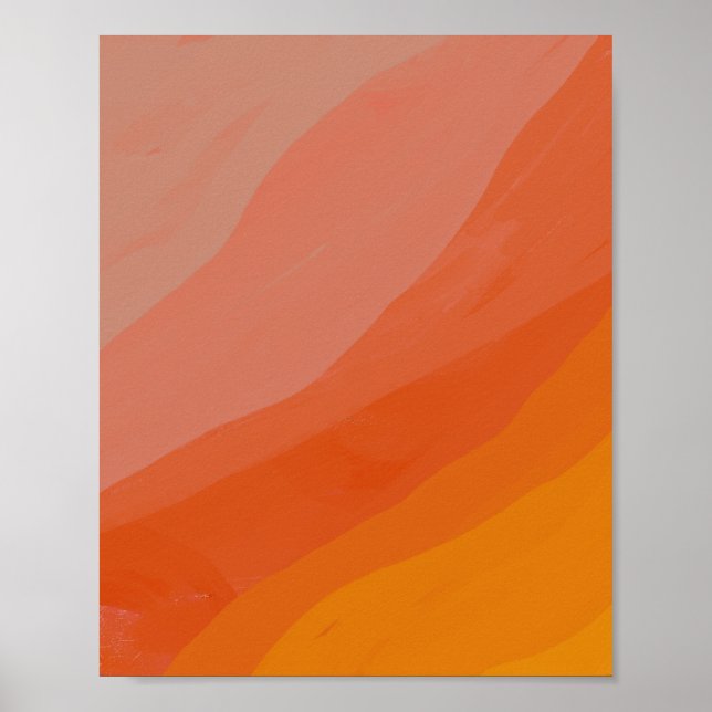 Waves In Texture - Orange Palette Poster (Front)