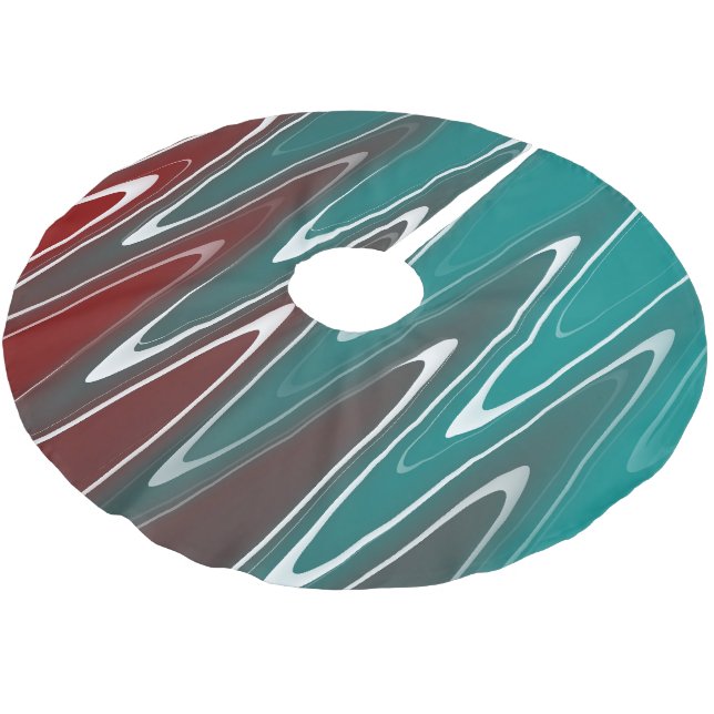 Waves in white brushed polyester tree skirt (Angled)