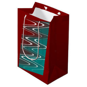 Waves in white medium gift bag
